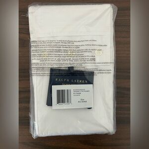 Ralph Lauren Organic Cotton Palmer Percale King Pillow Sham Tuxedo White